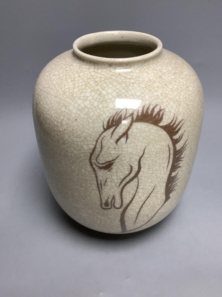 An Augarten crackle glaze vase, height 23cm